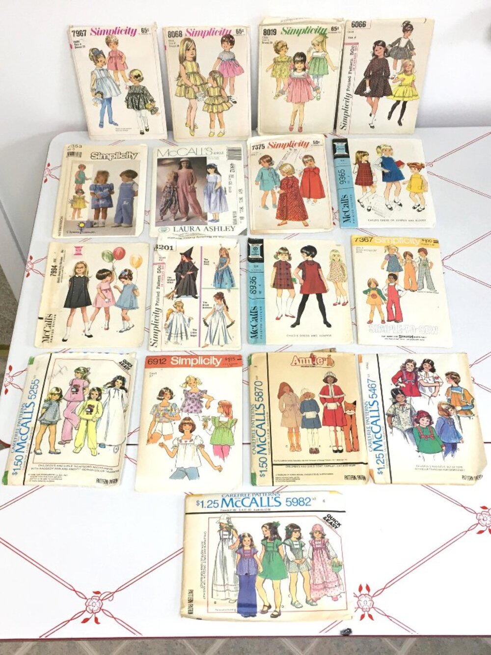 Lot #16 - Collection of 17 Vintage Children's Sewing Patterns - Sizes 3-8